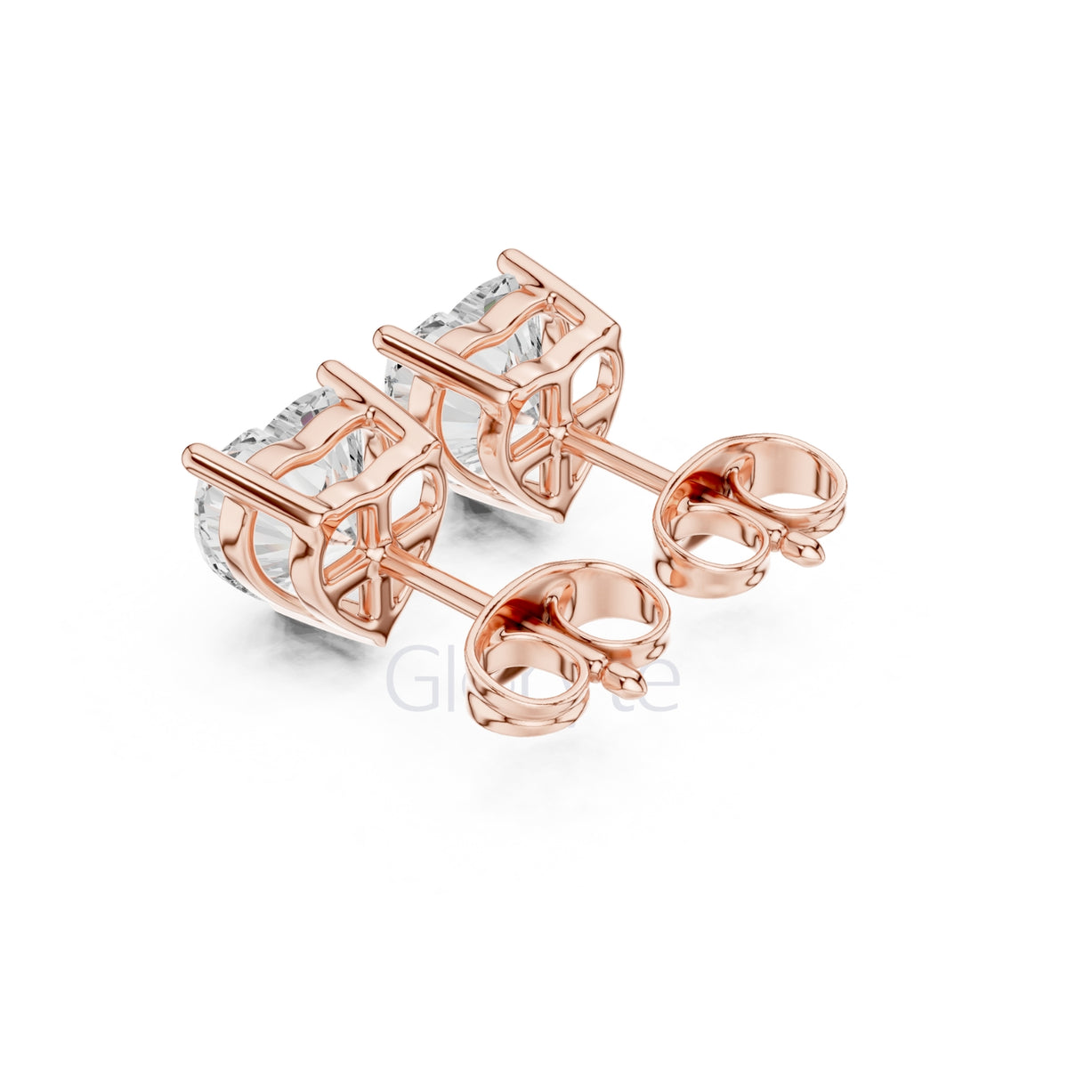 Heart Diamond Stud Earrings