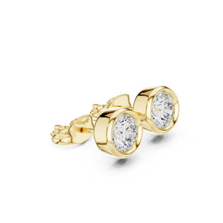 Elegant Bezel Diamond Stud Earrings
