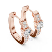 Classic Round Solitaire Diamond Hoop Earrings