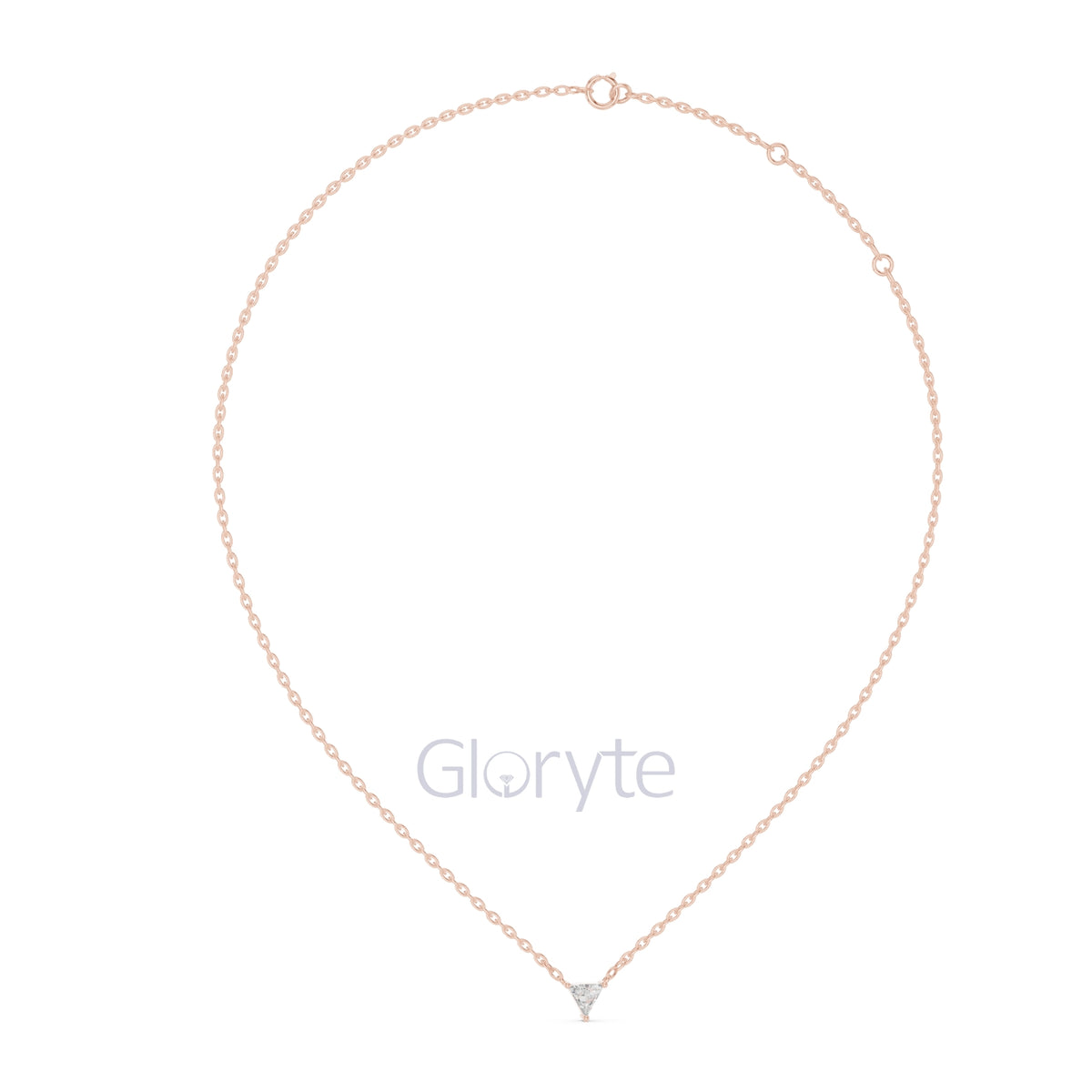 Triangle Solitaire Diamond Pendant Necklace