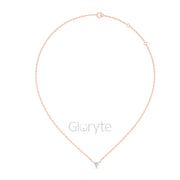 Triangle Solitaire Diamond Pendant Necklace
