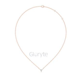 Triangle Solitaire Diamond Pendant Necklace