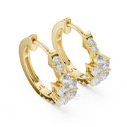 Pear & Round Diamond Hoop Earrings