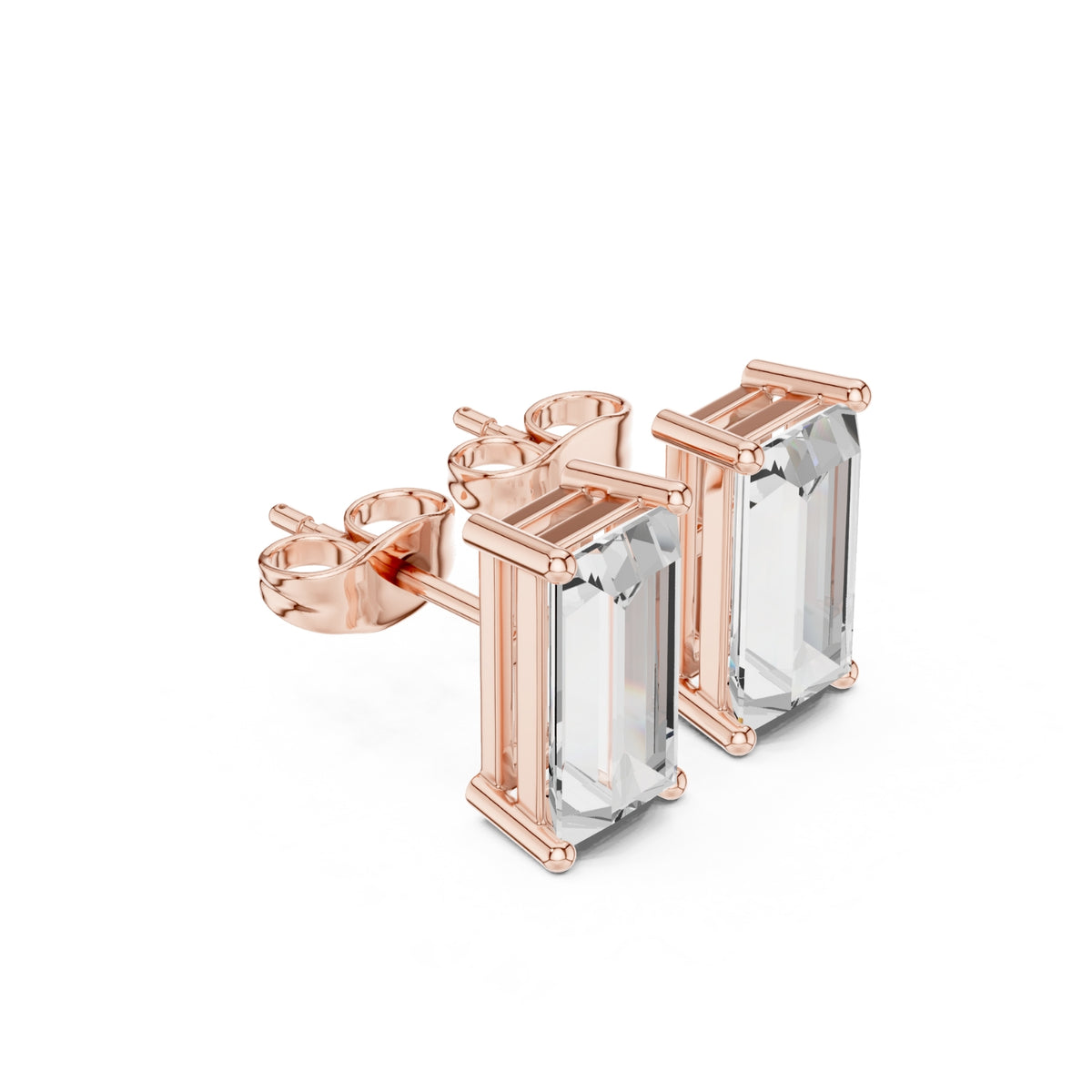 Baguette Diamond Stud Earrings