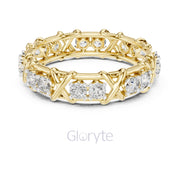 Criss-Cross Diamond Eternity Band – Round Cut