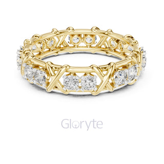 Criss-Cross Diamond Eternity Band – Round Cut