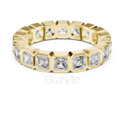 Asscher Cut Diamond Bezel-Set Eternity Band