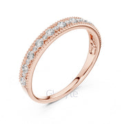 Milgrain Diamond Band | Half Eternity Ring