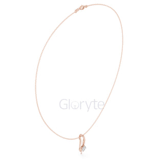 Solitaire Curve Diamond Pendant Necklace