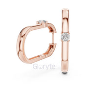 Minimalist Solitaire Hoop Earrings