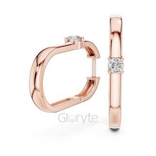 Minimalist Solitaire Hoop Earrings