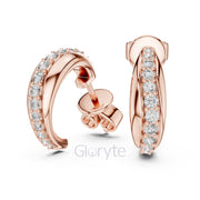 Classic Half Hoop Diamond Earrings with Graduated Round Stones