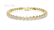 Wave-Design Diamond Tennis Bracelet 2.90mm