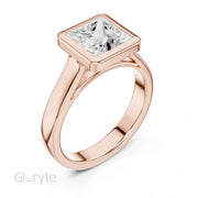 Bezel Set Diamond Solitaire Ring | Modern Elegance
