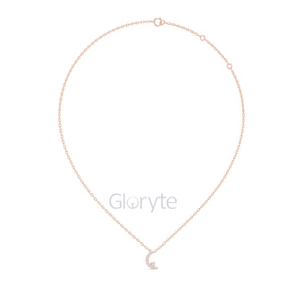 Crescent Moon Diamond Pendant Necklace