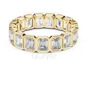 Emerald Cut Bezel Set Eternity Band