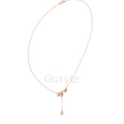 Baguette Cluster Drop Diamond Necklace