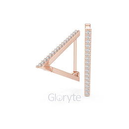 Geometric V-Shape Hoop Earrings