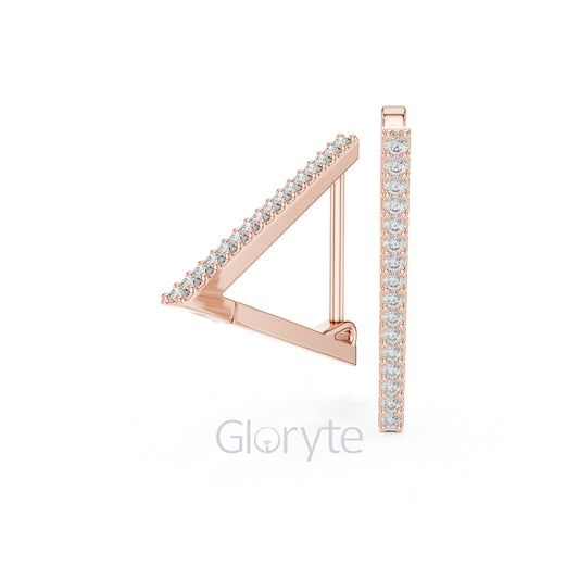 Geometric V-Shape Hoop Earrings