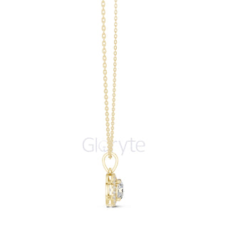 Round Halo Diamond Pendant Necklace