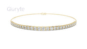 Round Brilliant Diamond Tennis Bracelet with Adjustable Chain