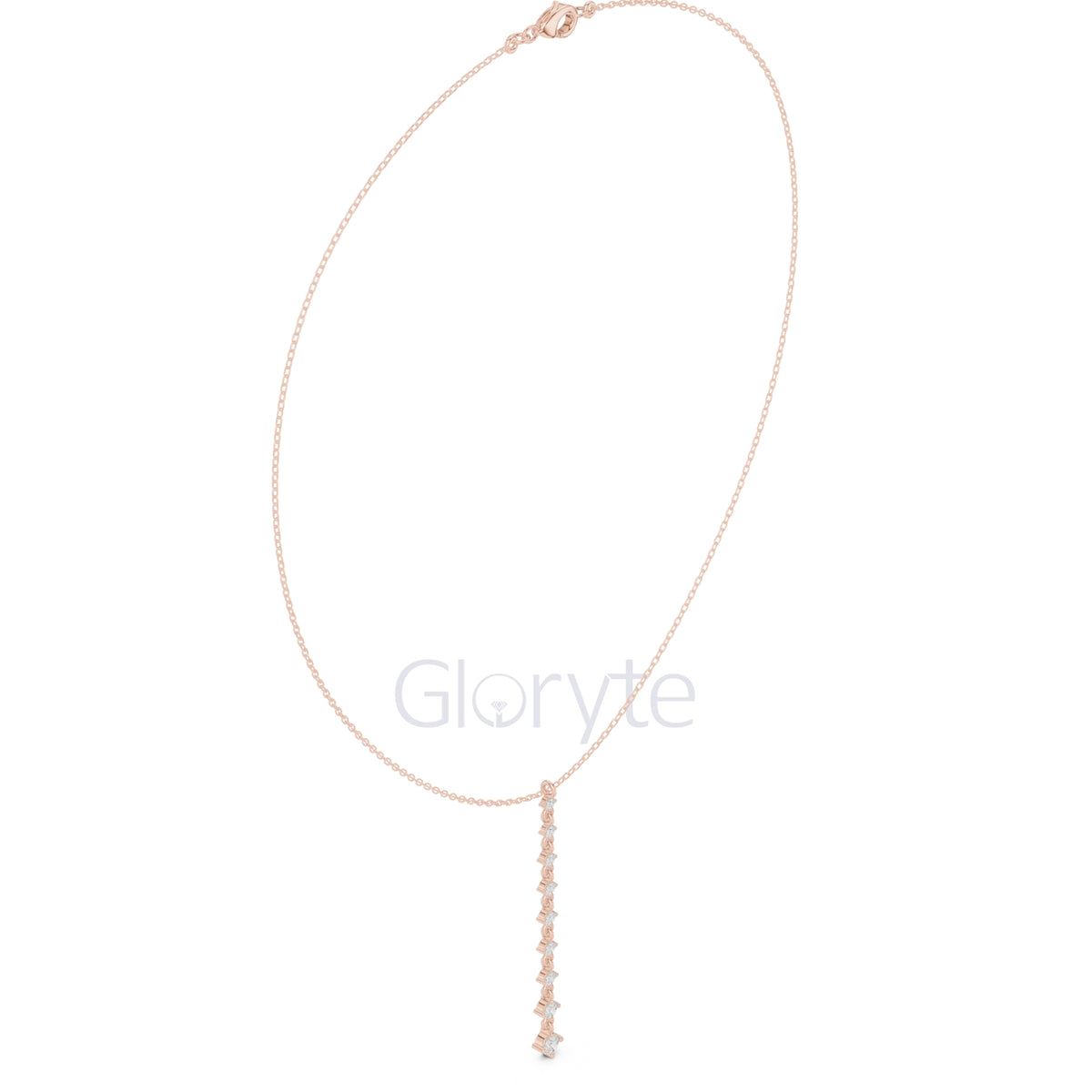Diamond Vertical Bar Pendant Necklace