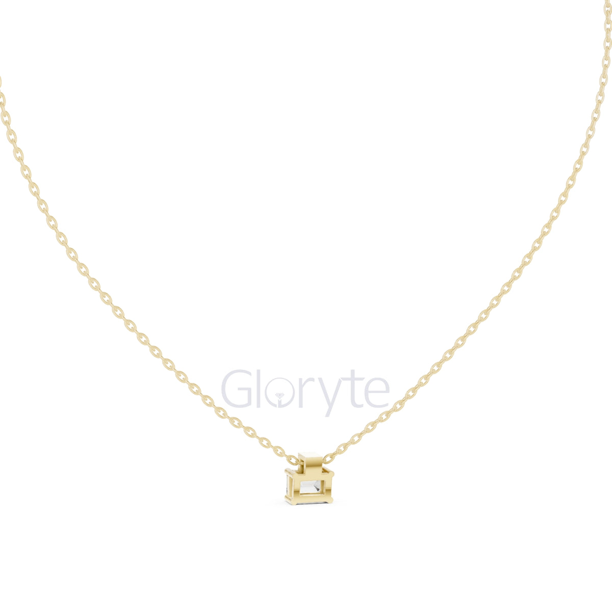 Emerald Solitaire Pendant Necklace (0.39 CT)