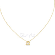 Emerald Solitaire Pendant Necklace (0.39 CT)