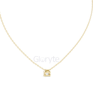 Emerald Solitaire Pendant Necklace (0.39 CT)