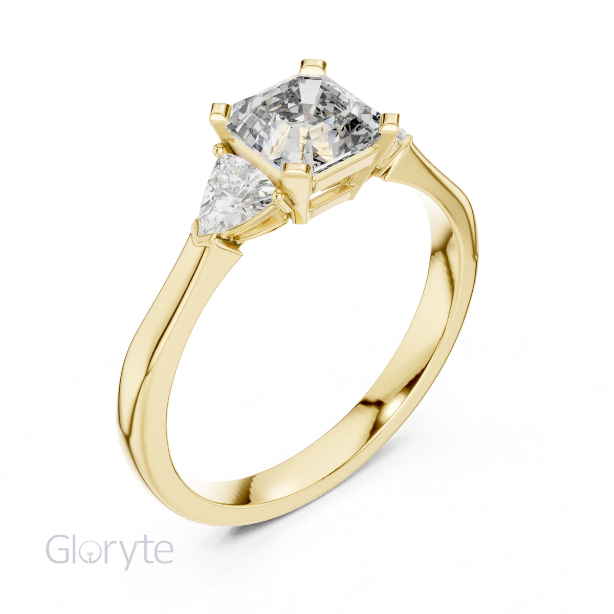 Three Stone Diamond Ring Collection | 1.30 CTW | Trillion Side Stones