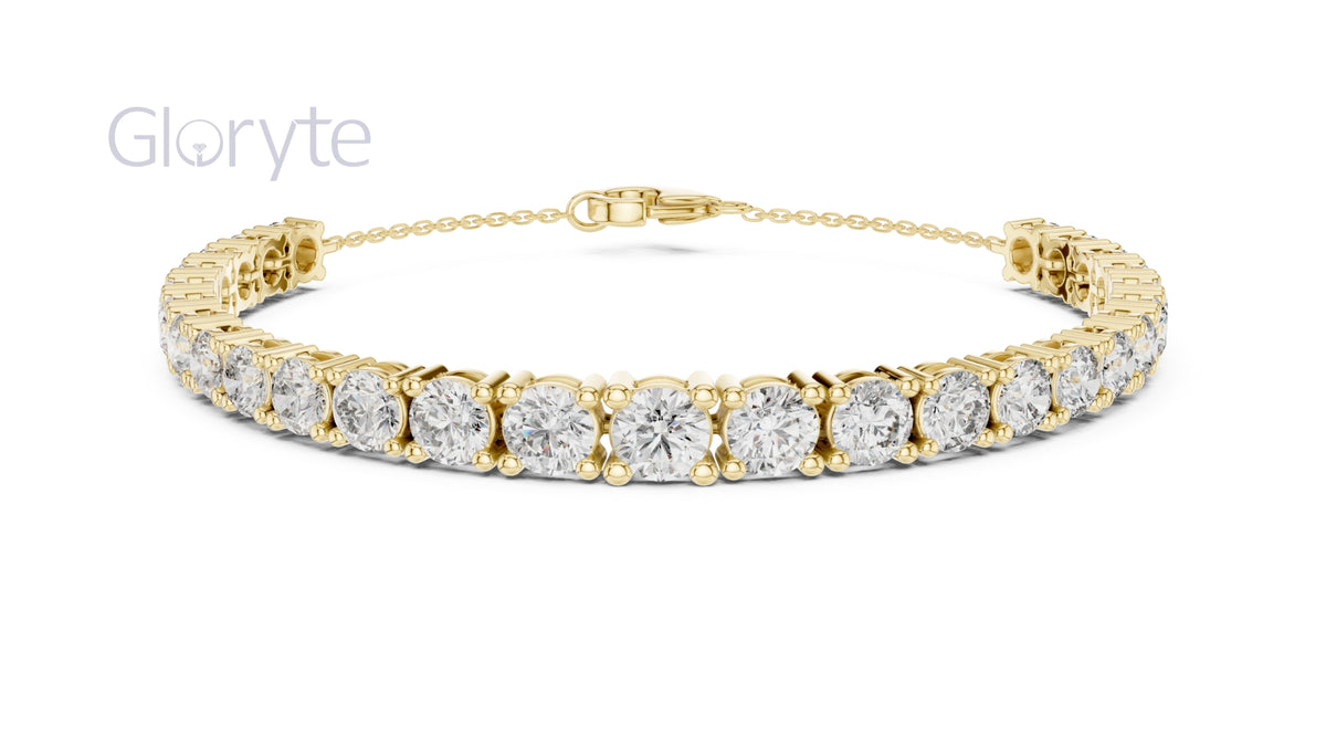 Classic Graduated Round Cut Diamond Bracelet 3.50mm To 5.00mm