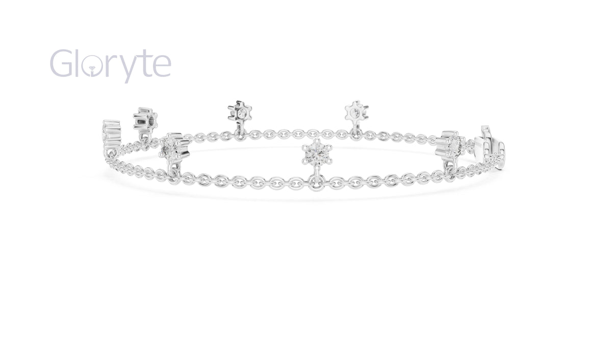 Floating Round Cut Diamond Bracelet