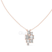 Three-Stone Toi et Moi Diamond Pendant Necklace