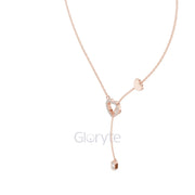 Diamond Heart Drop Pendant Necklace with Accent Chain – Includes Chain