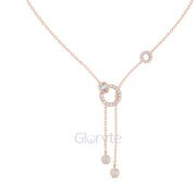 Interlocking Circle Drop Diamond Necklace