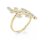 Leaf Vine Diamond Ring | Nature Inspired Band