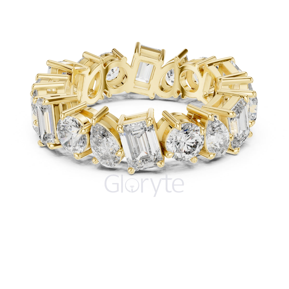 Pear, Round & Emerald Cut Diamond Eternity Band