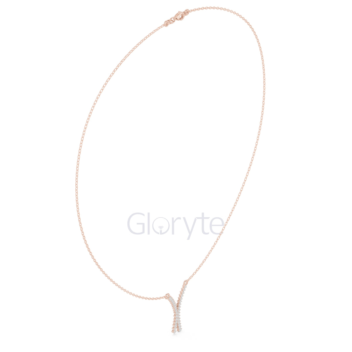 Diamond Crossover Pendant Necklace