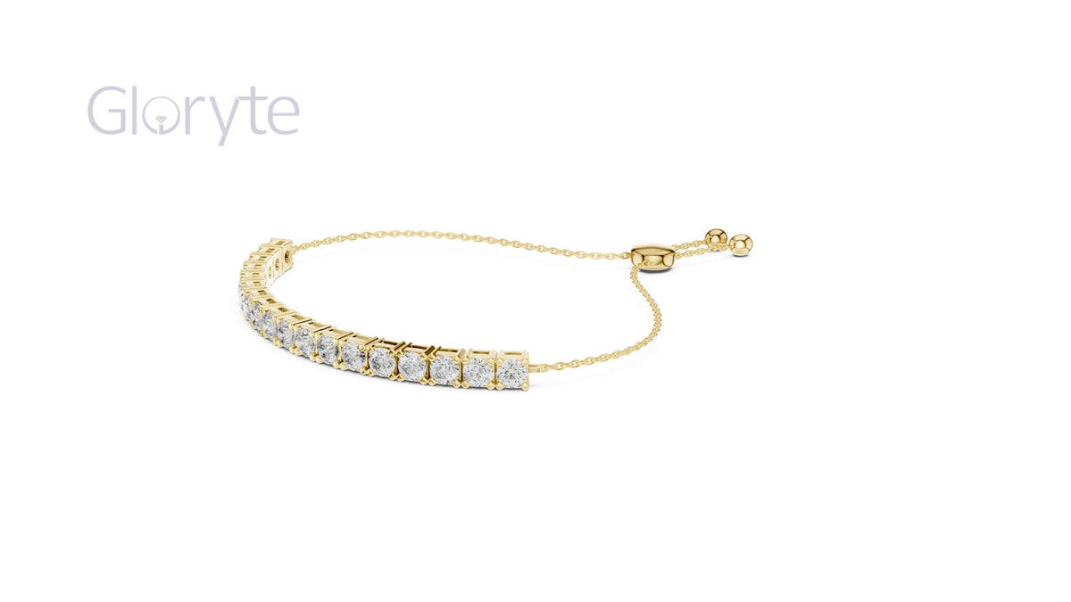 Round Cut Adjustable Diamond Bracelet | Timeless & Versatile