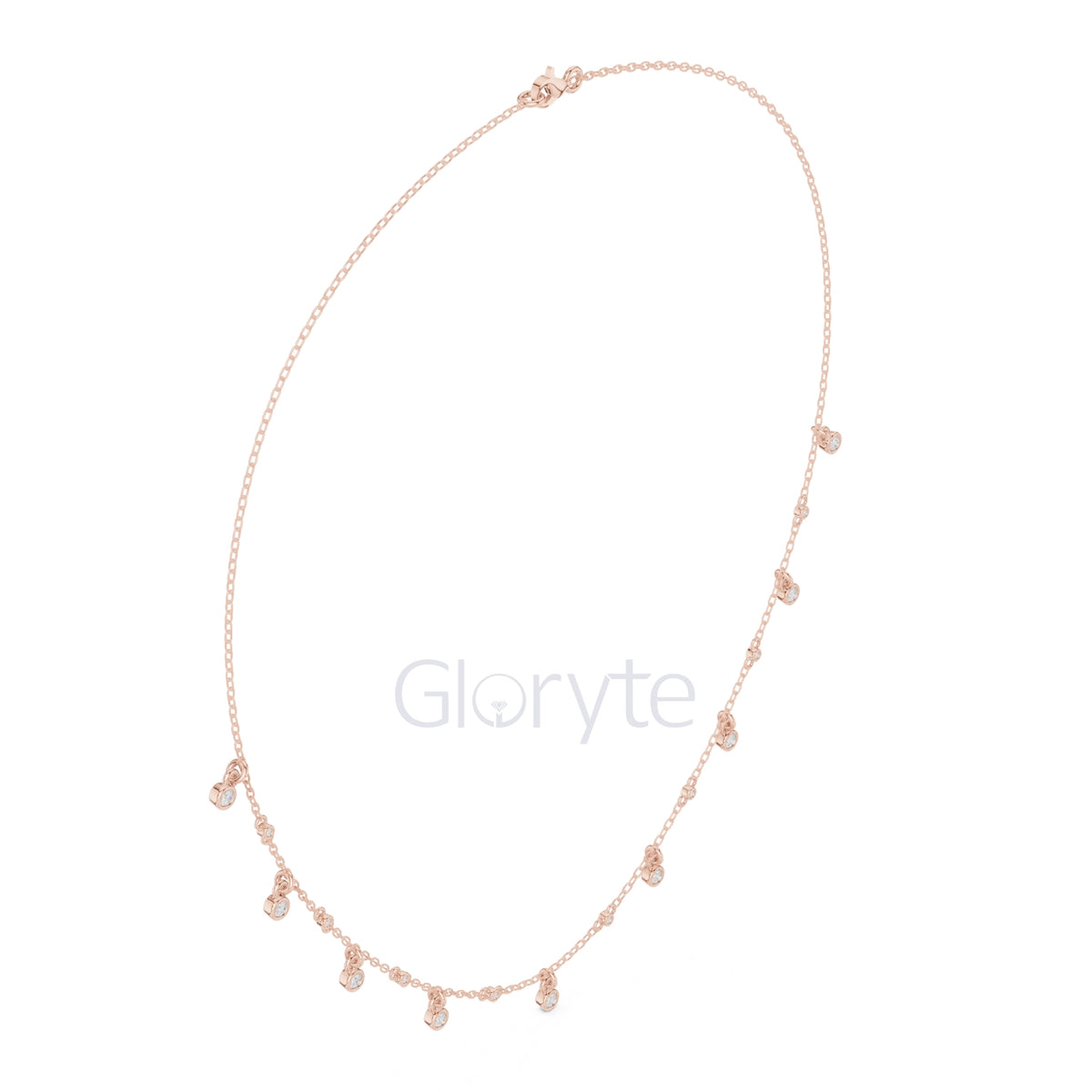 Dangling Diamond Station Necklace