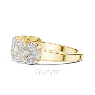 Nature Inspired Marquise Diamond Band Ring