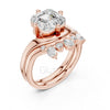 Asscher & Mixed-Cut Diamond Bridal Set Ring