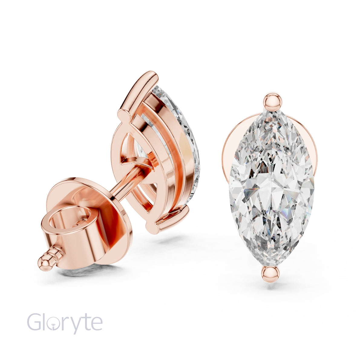 Marquise Cut Diamond Stud Earrings