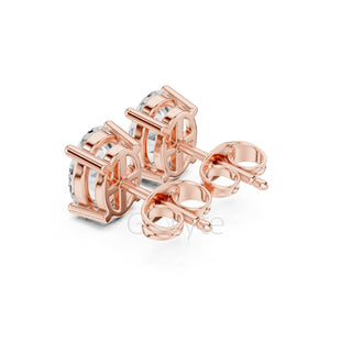 Oval Diamond Stud Earrings