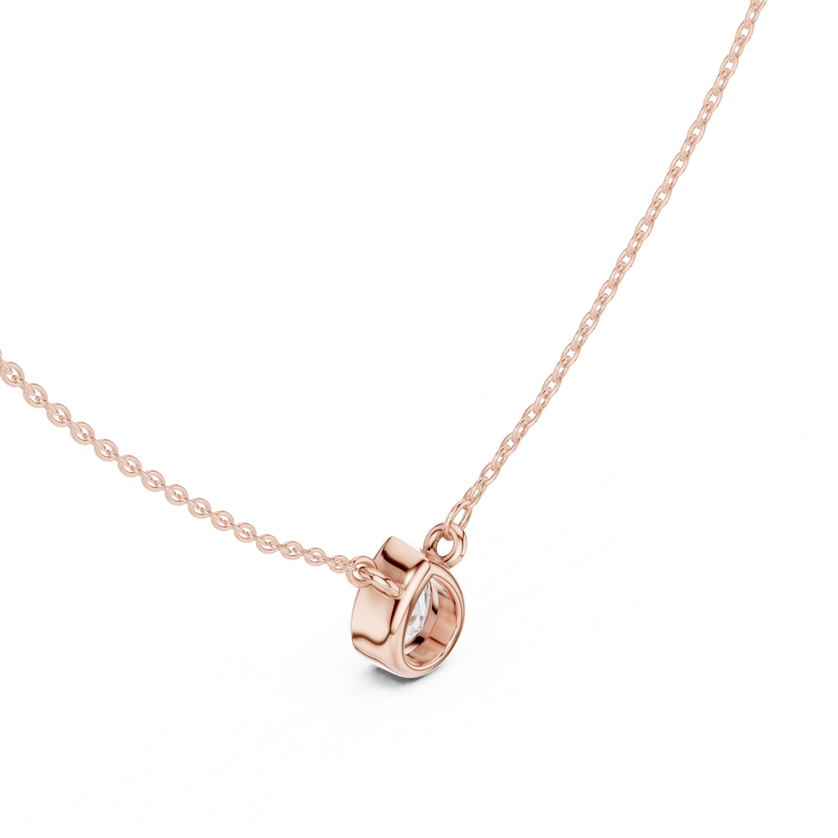 Diamond Solitaire Bezel Pendant Necklace