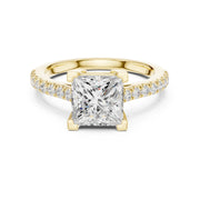 Diamond Solitaire Ring with Side Accents
