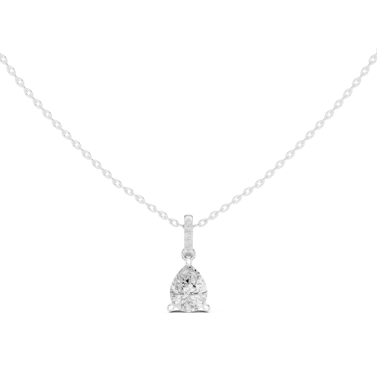 Diamond Solitaire Bezel Pendant Necklace (1.50ct) with Chain