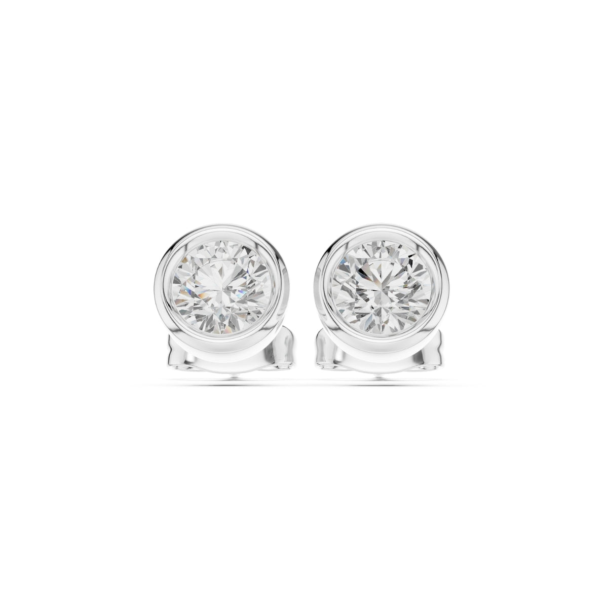 Elegant Bezel Diamond Stud Earrings