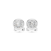 Elegant Bezel Diamond Stud Earrings | 2.50 Carat Total Weight