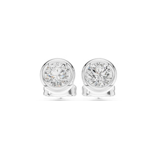 Elegant Bezel Diamond Stud Earrings
